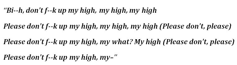 "My High' Lyrics