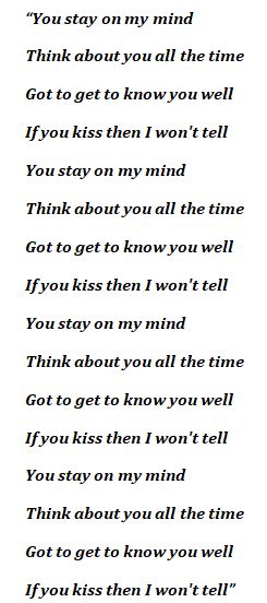 Lyrics for "On My Mind"