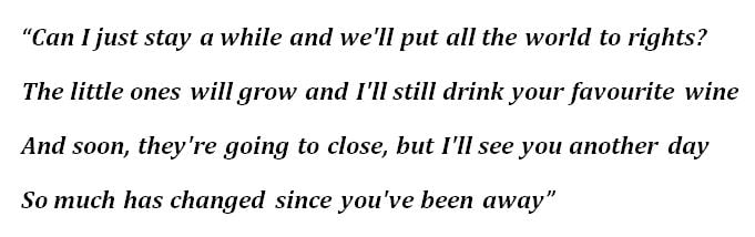 Lyrics of Ed Sheeran's "Visiting Hours"