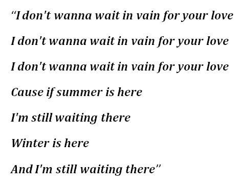 Lyrics for Bob Marley's "Waiting in Vain"