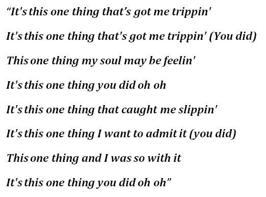 Lyrics to Amerie's "1 Thing"