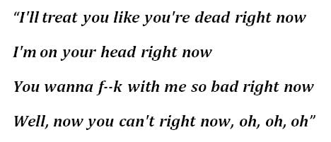 Lyrics to Lil Nas X's "Dead Right Now"