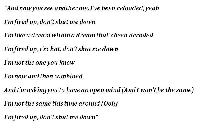 "Don't Shut Me Down" Lyrics