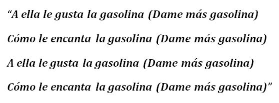 Lyrics of "Gasolina" by Daddy Yankee 