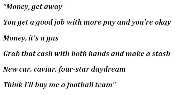 Lyrics to Pink Floyd's "Money"