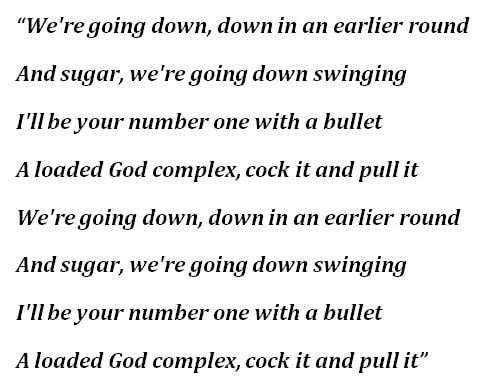 Fall Out Boy, "Sugar, We’re Goin Down" Lyrics