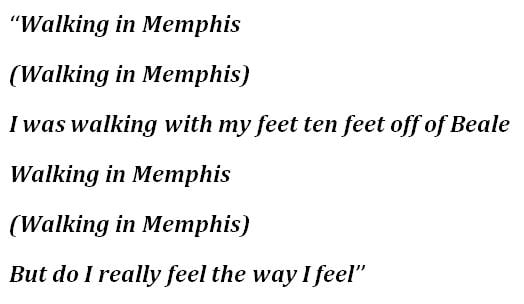 Lyrics to Marc Cohn's "Walking in Memphis"