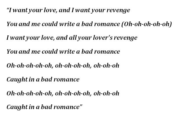 Lady Gaga, “Bad Romance” Lyrics