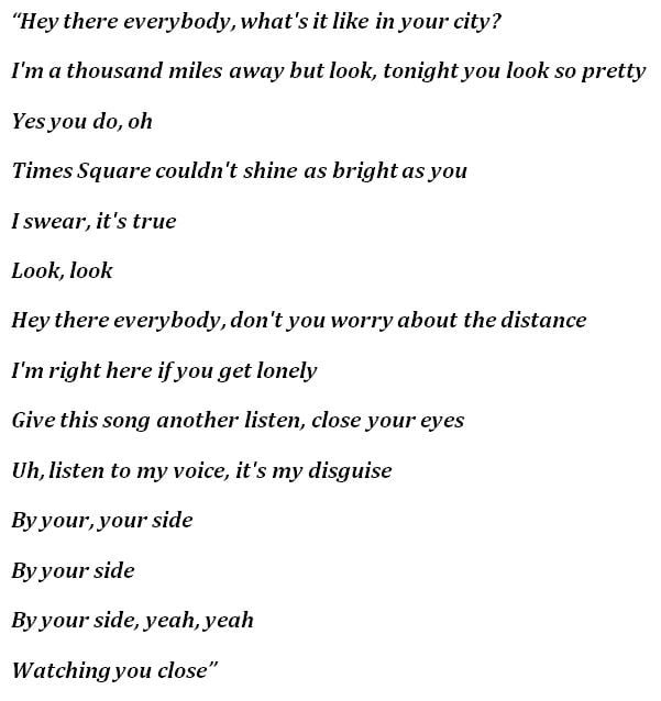 "By Your Side" Lyrics