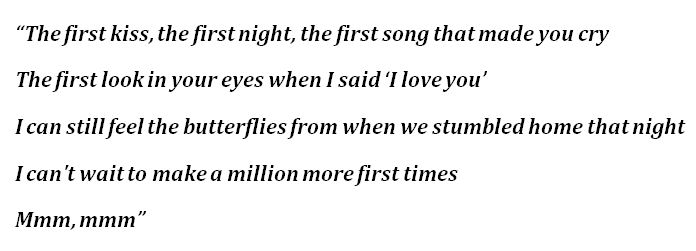 Ed Sheeran's "First Times" Lyrics