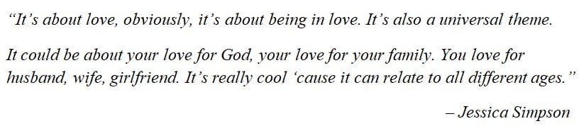 Jessica Simpson explains "I Wanna Love You Forever"