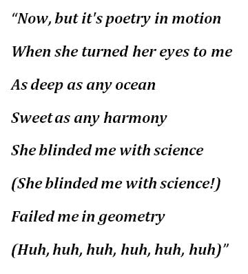 "She Blinded Me with Science" Lyrics