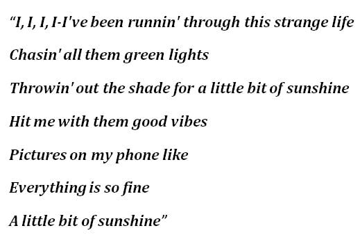 Lyrics of "Sunshine" by OneRepublic