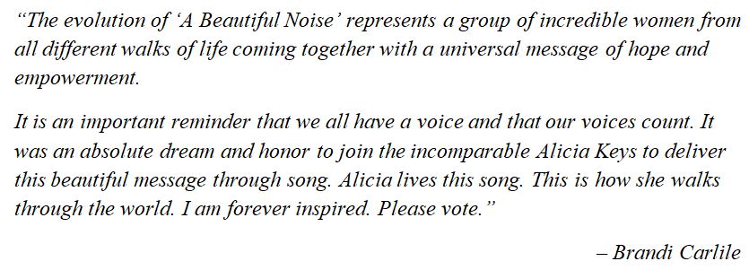 What Brandi Carlile said of "A Beautiful Noise"