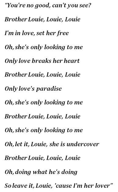 Lyrics of Modern Talking's "Brother Louie"