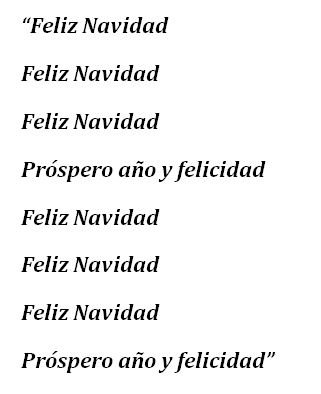 Lyrics of Jose Feliciano's "Feliz Navidad" 