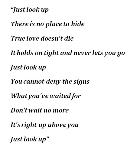 Lyrics for "Just Look Up"