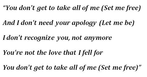 Lyrics to Joshua Bassett's "Set Me Free"