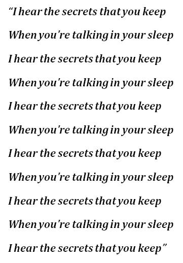 "Talking in Your Sleep" Lyrics