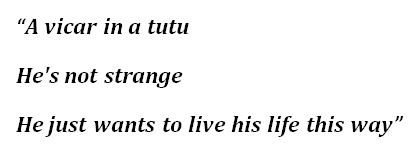 Lyrics of "Vicar in a Tutu"