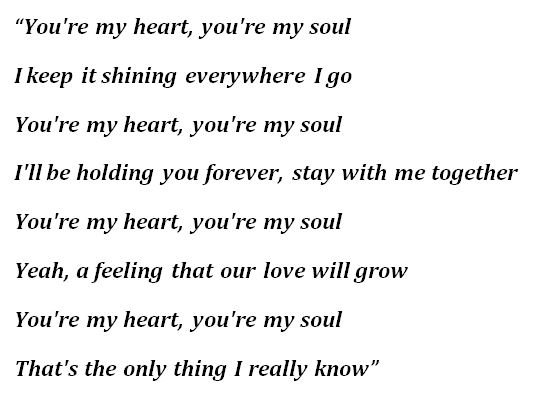 Modern Talking, "You're My Heart, You're My Soul" Lyrics 