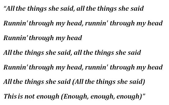 t.A.T.u., "All The Things She Said" Lyrics