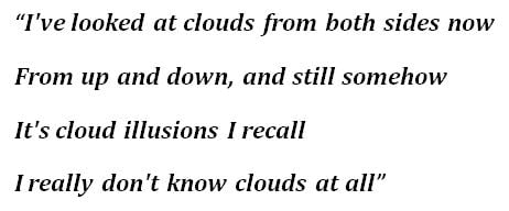 Lyrics to Joni Mitchell's "Both Sides Now"