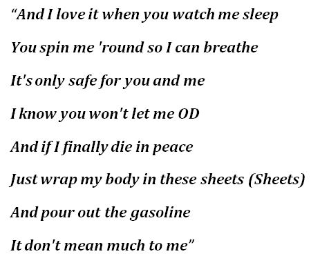 Lyrics of The Weeknd's "Gasoline"