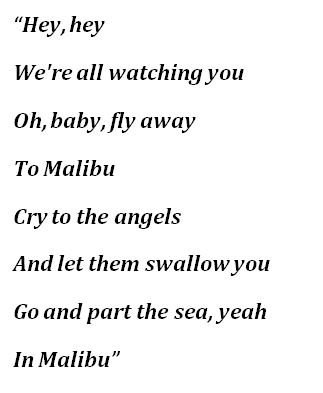 Lyrics to Hole's "Malibu"