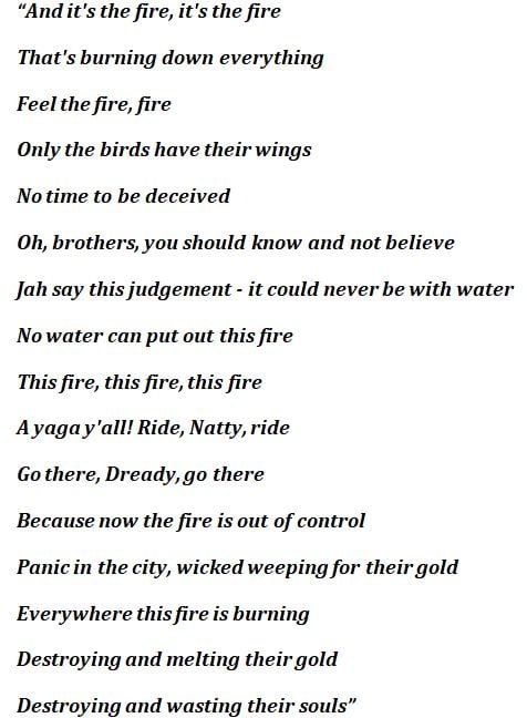 Bob Marley, "Ride Natty Ride" Lyrics
