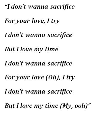 Lyrics of The Weeknd's "Sacrifice"