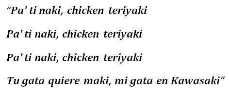 Lyrics of Rosalia's "CHICKEN TERIYAKI"