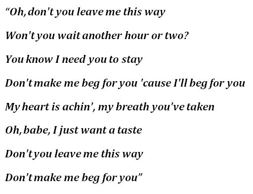 Lyrics to Charli XCX's "Beg for You"