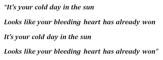 Foo Fighters, "Cold Day in the Sun" Lyrics