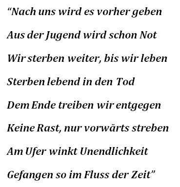 Lyrics to Rammstein's "Zeit"