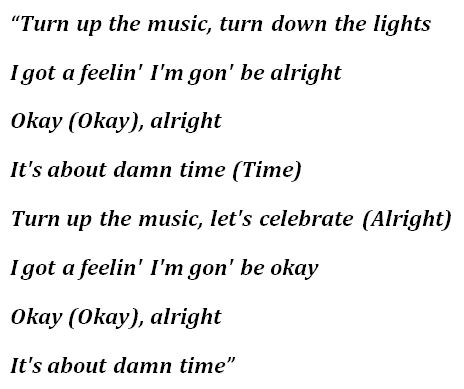 Lyrics to Lizzo's "About Damn Time"