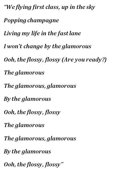 Lyrics of Fergie's "Glamorous" 