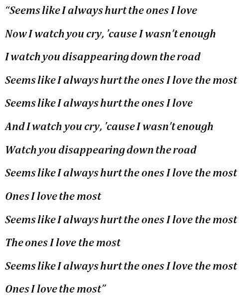 Lyrics for Olivia Rodrigo's "The Ones I Love"