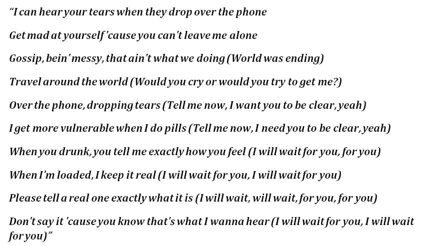 Lyrics to Future's "Wait for U"