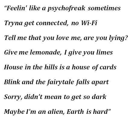 Lyrics to Camila Cabello's "Psychofreak"