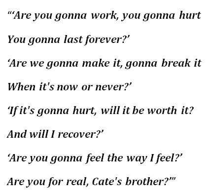 Lyrics to Maisie Peters' "Cates's Brother" 