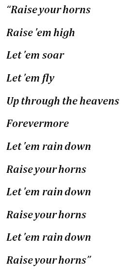 Halestorm, "Raise Your Horns" Lyrics