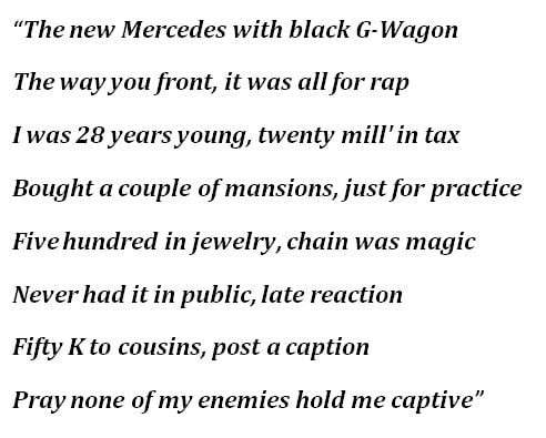 Lyrics for Kendrick Lamar's "United in Grief" 