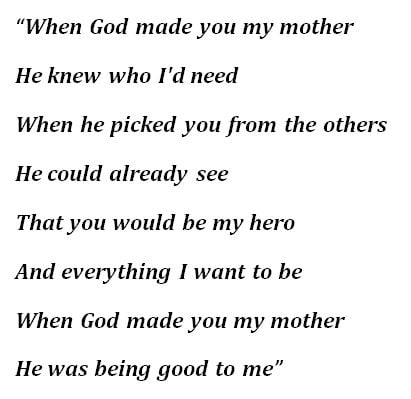 "When God Made You My Mother" Lyrics