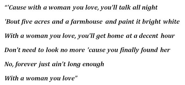 "With A Woman You Love" Lyrics