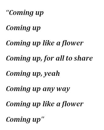 Lyrics to Paul McCartney's "Coming Up"