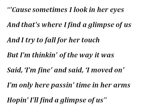 Lyrics to Joji's "Glimpse of Us"