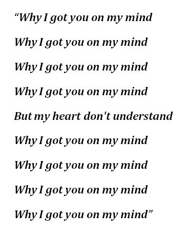 Lyrics to Ellie Goulding's "On My Mind" 