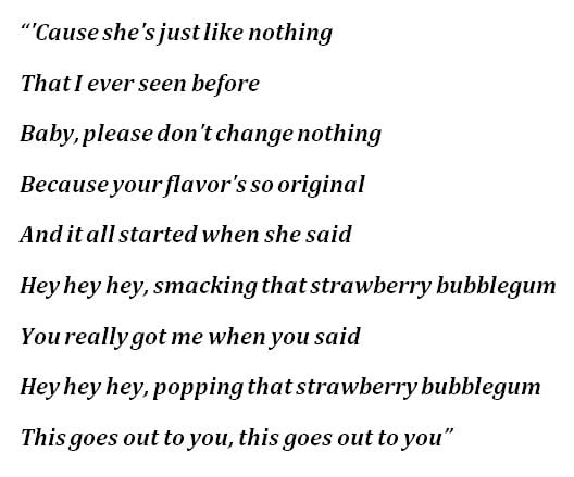 Justin Timberlake,"Strawberry Bubblegum" Lyrics