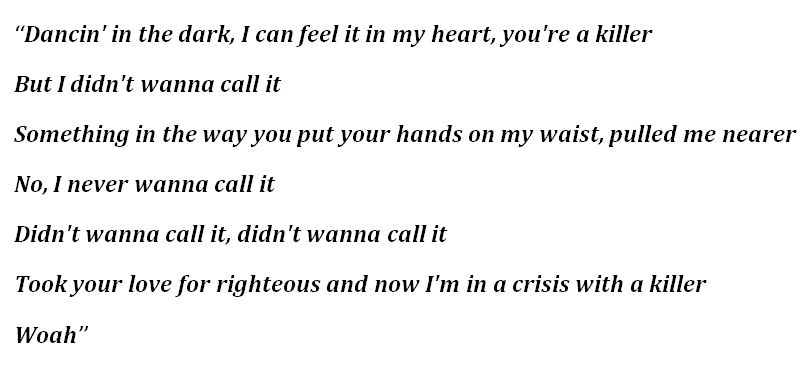Lyrics to FKA twigs' "Killer"